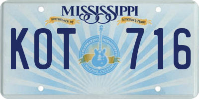 MS license plate KOT716