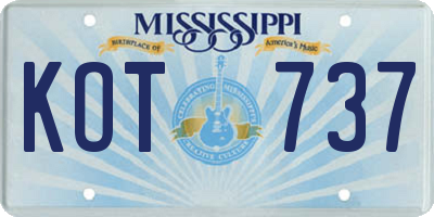 MS license plate KOT737