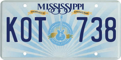 MS license plate KOT738