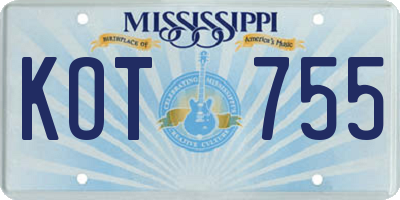 MS license plate KOT755