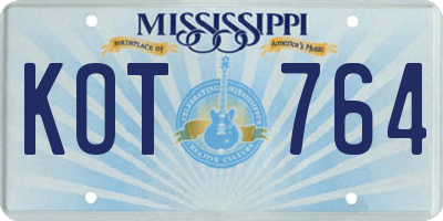 MS license plate KOT764