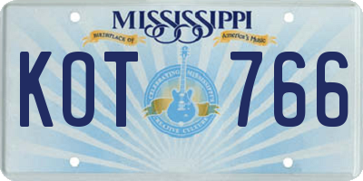 MS license plate KOT766