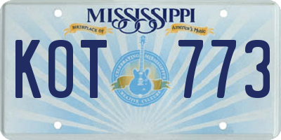 MS license plate KOT773
