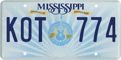 MS license plate KOT774