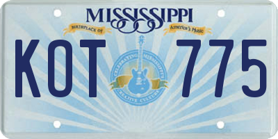 MS license plate KOT775
