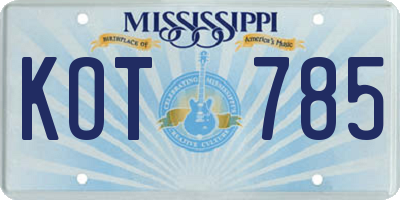 MS license plate KOT785