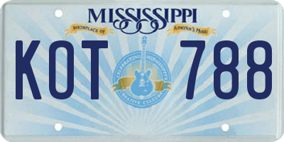 MS license plate KOT788