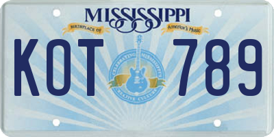 MS license plate KOT789