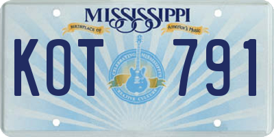 MS license plate KOT791