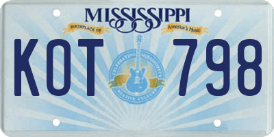 MS license plate KOT798