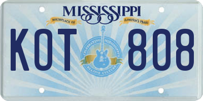 MS license plate KOT808