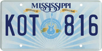 MS license plate KOT816