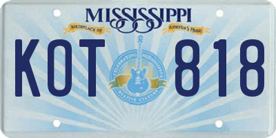 MS license plate KOT818
