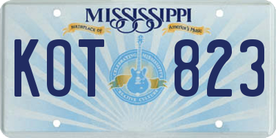 MS license plate KOT823