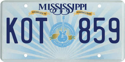 MS license plate KOT859