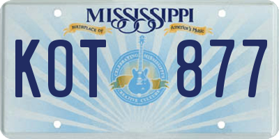 MS license plate KOT877