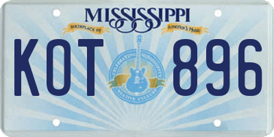 MS license plate KOT896