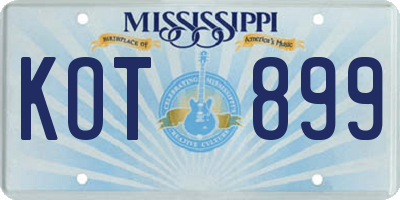 MS license plate KOT899