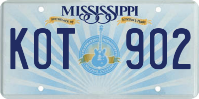 MS license plate KOT902