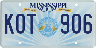 MS license plate KOT906