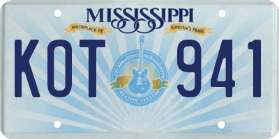 MS license plate KOT941