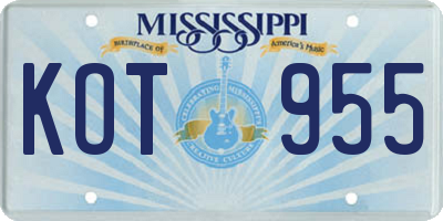 MS license plate KOT955
