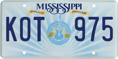 MS license plate KOT975