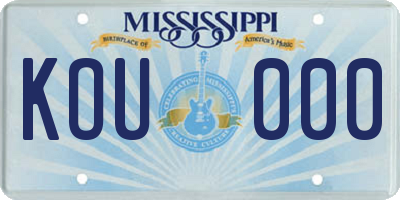 MS license plate KOU000