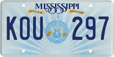 MS license plate KOU297