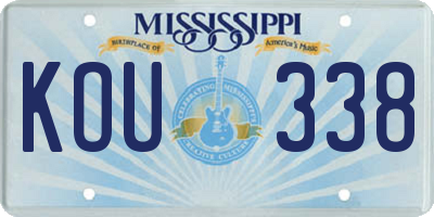MS license plate KOU338