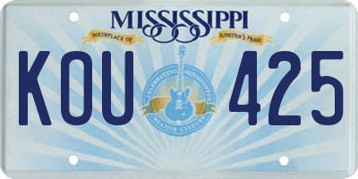 MS license plate KOU425