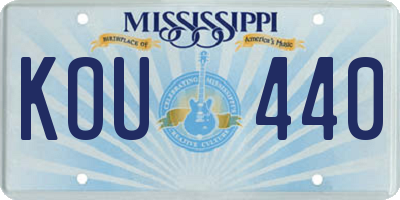 MS license plate KOU440