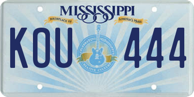 MS license plate KOU444