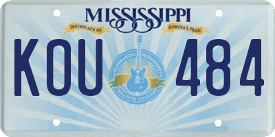 MS license plate KOU484