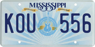 MS license plate KOU556