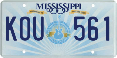 MS license plate KOU561