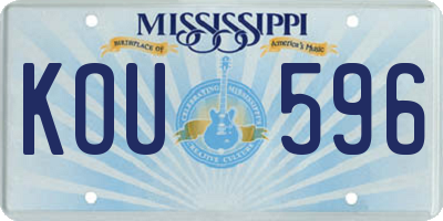 MS license plate KOU596
