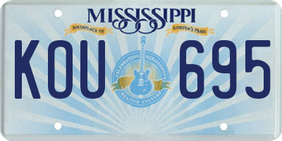 MS license plate KOU695