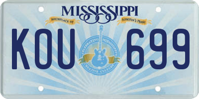 MS license plate KOU699