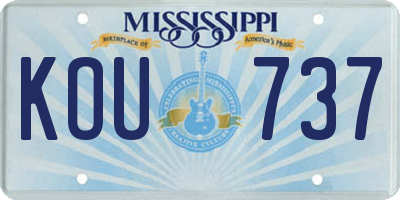 MS license plate KOU737