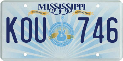 MS license plate KOU746
