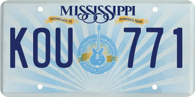 MS license plate KOU771