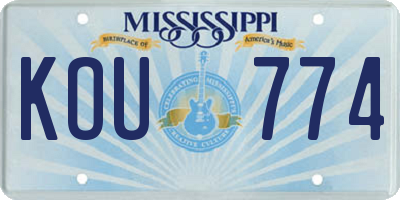 MS license plate KOU774