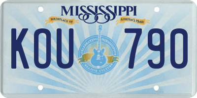 MS license plate KOU790
