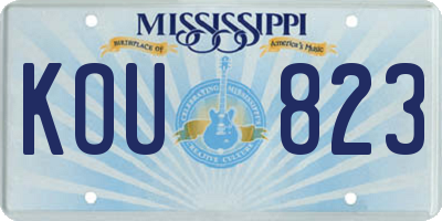 MS license plate KOU823