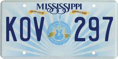 MS license plate KOV297
