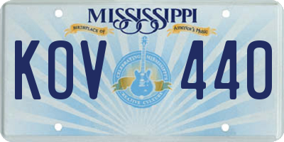 MS license plate KOV440