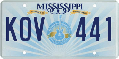 MS license plate KOV441
