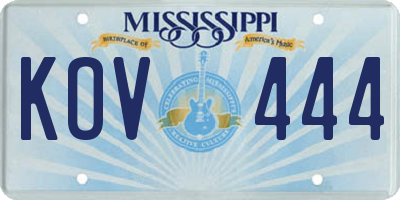 MS license plate KOV444