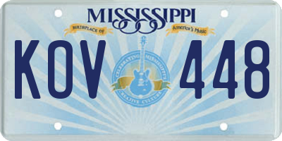 MS license plate KOV448